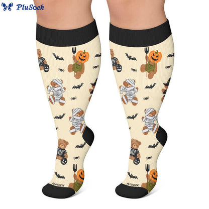 Plus Size Ghostly Autumn Tales Compression Socks - image 5