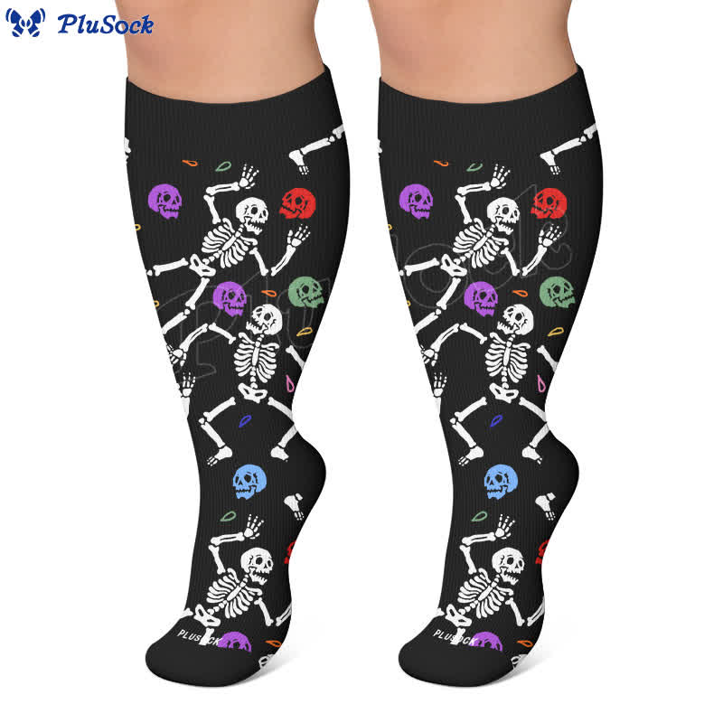 Plus Size Skeleton Party Compression Socks - image 7