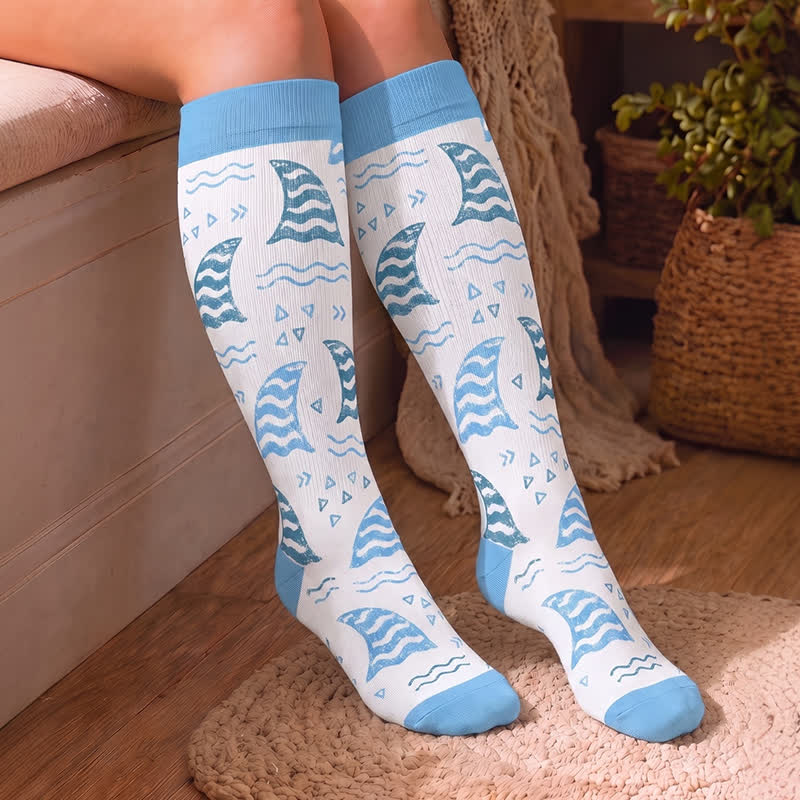 Plus Size Ocean Wave Compression Socks - image 3