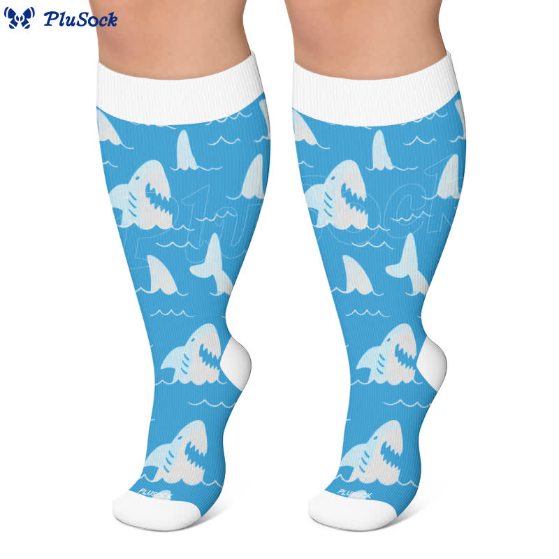 Plus Size Ocean Wave Compression Socks - image 8