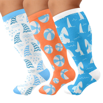 Plus Size Ocean Wave Compression Socks - image 4