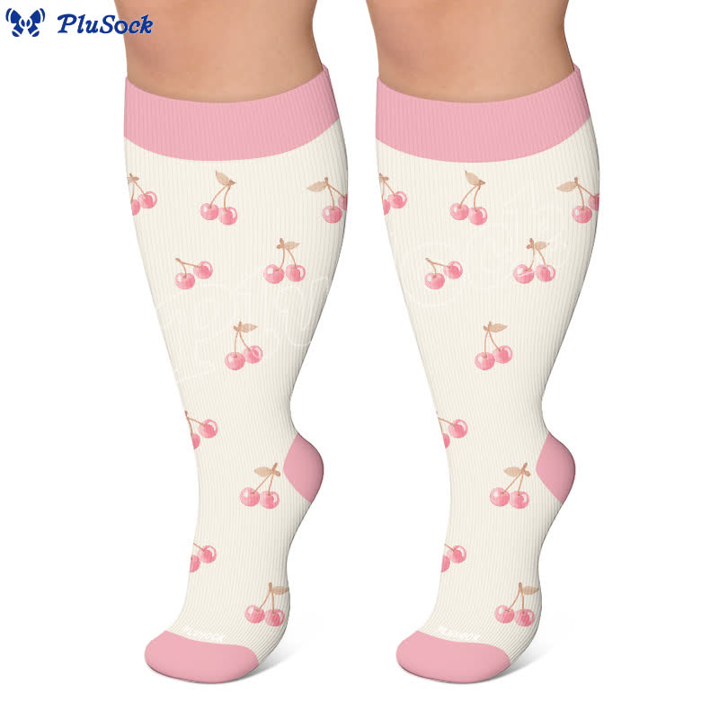 Plus Size Cherry Bow Compression Socks - image 10