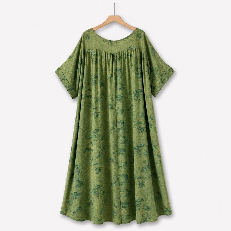 Botanical Breeze Midi Dress - Green - 5XL - image 10