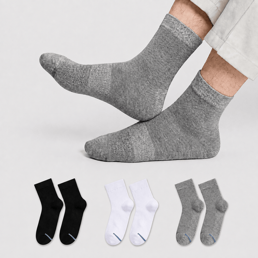 Solid Color Breathable Ankle Socks(3 Pairs) - Multicolor - EU45-50(US11-15) - image 0
