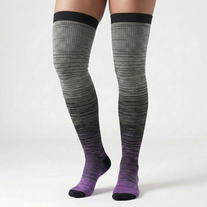Gradient Thigh High Compression Socks(3 Pairs) - image 2