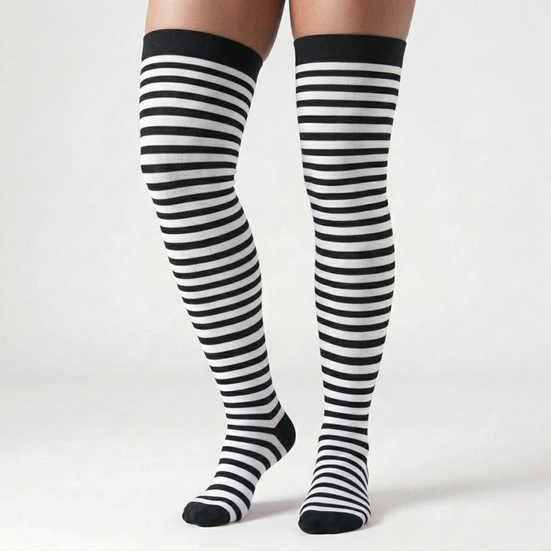 Classic Black Thigh High Compression Socks(3 Pairs) - image 3