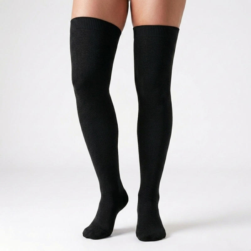 Black White Grey Thigh High Compression Socks(3 Pairs) - image 1