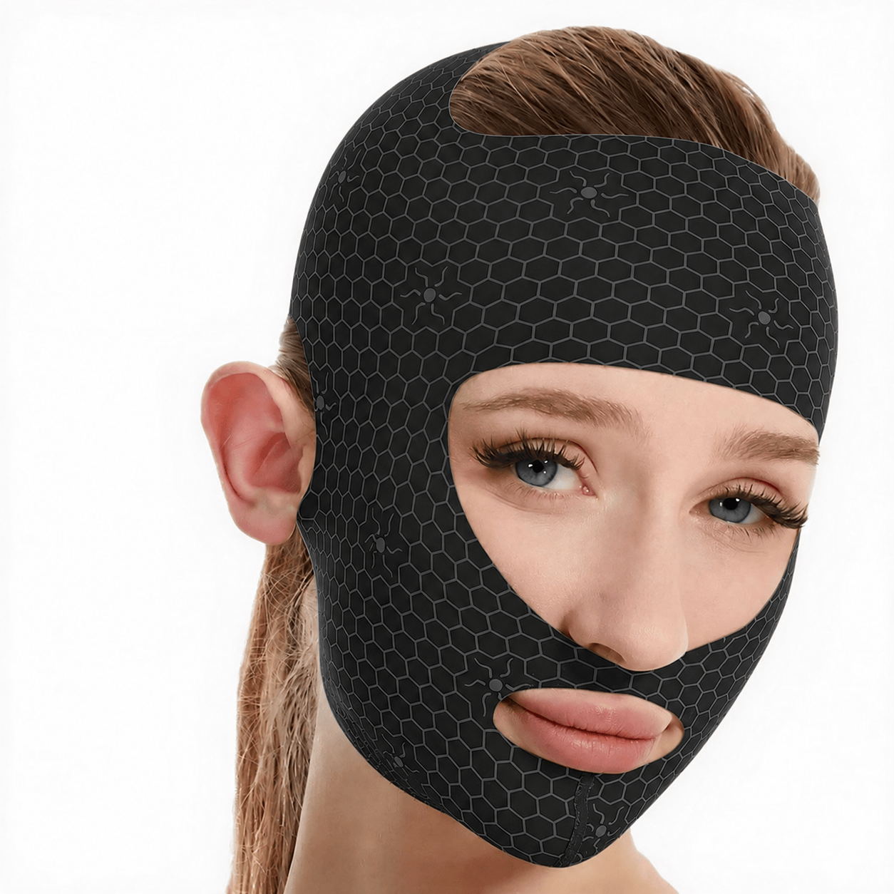 Breathable Mesh Sculpting Face Wrap - Black - One Size - image 2