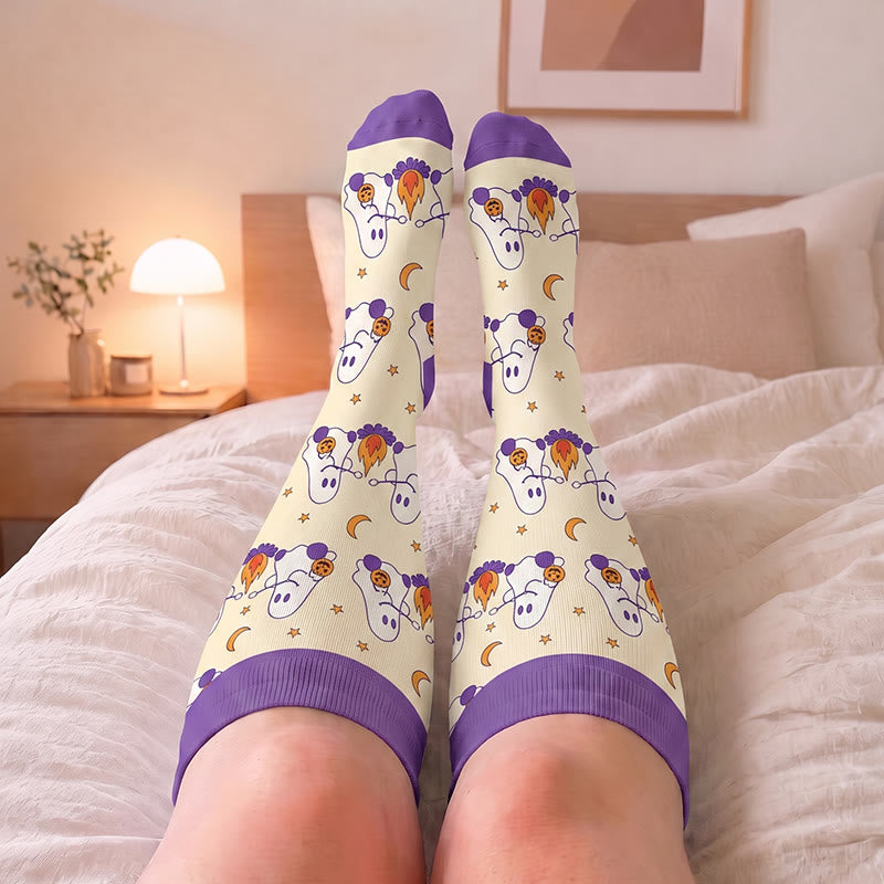 Plus Size Campfire Ghosts Compression Socks - image 1