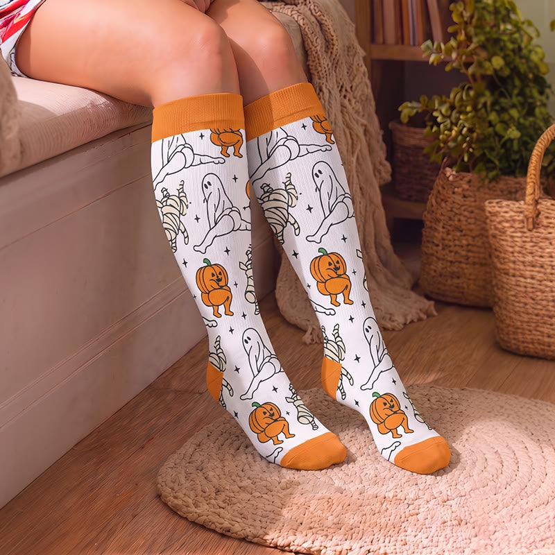 Plus Size Campfire Ghosts Compression Socks - image 3
