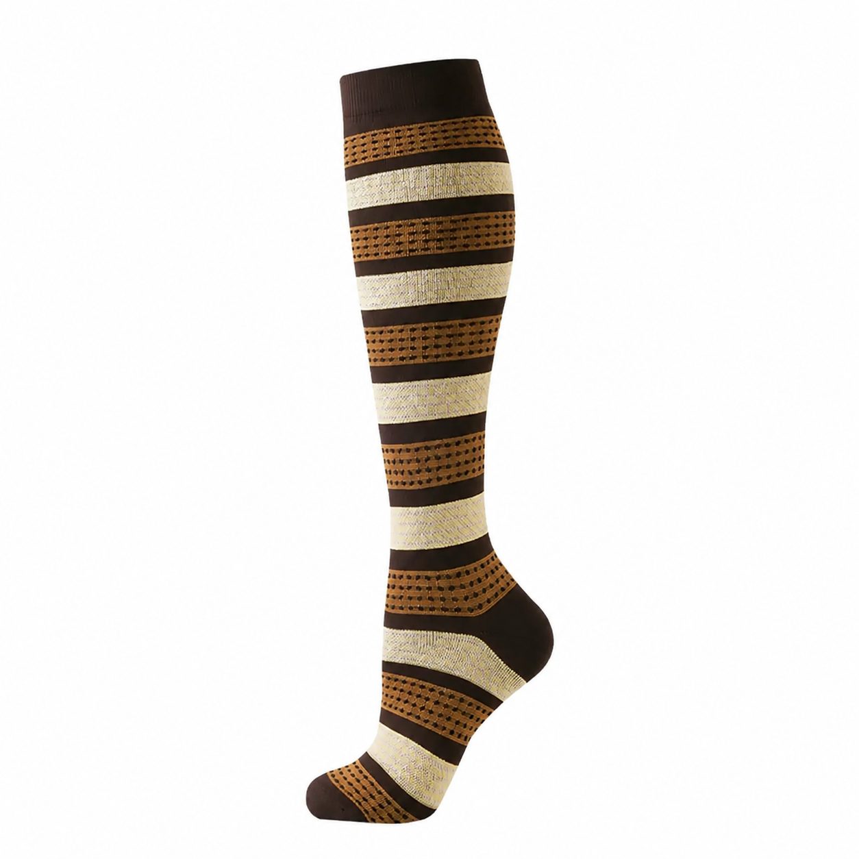 Cocoa Hearts Compression Socks(6 Pairs) - Brown - S/M - image 12
