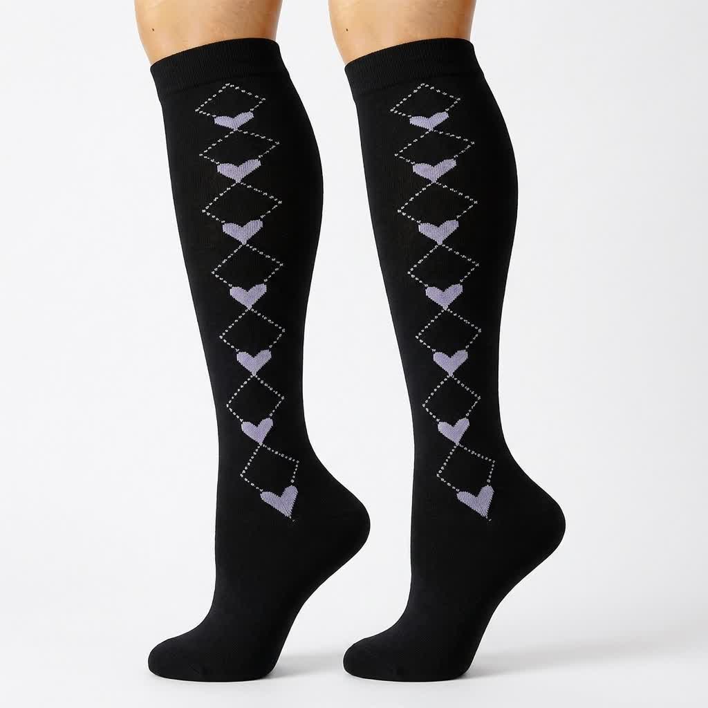 Cocoa Hearts Compression Socks(6 Pairs) - image 2