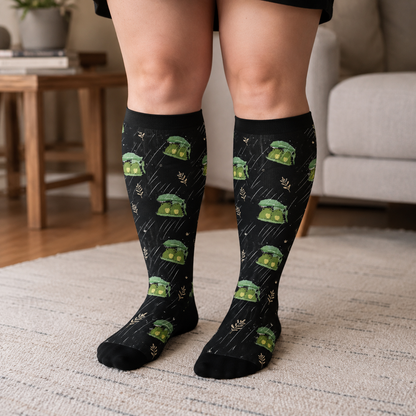 Plus Size Mushroom Frog Compression Socks - image 1