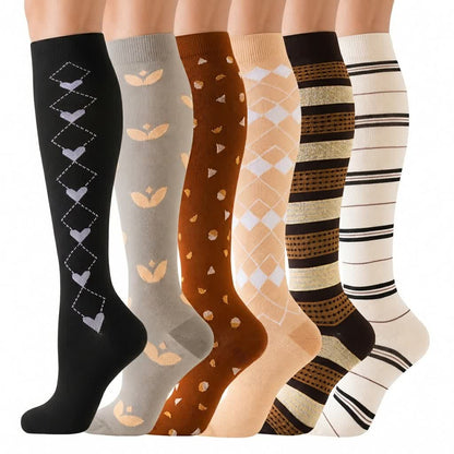 Cocoa Hearts Compression Socks(6 Pairs) - image 0