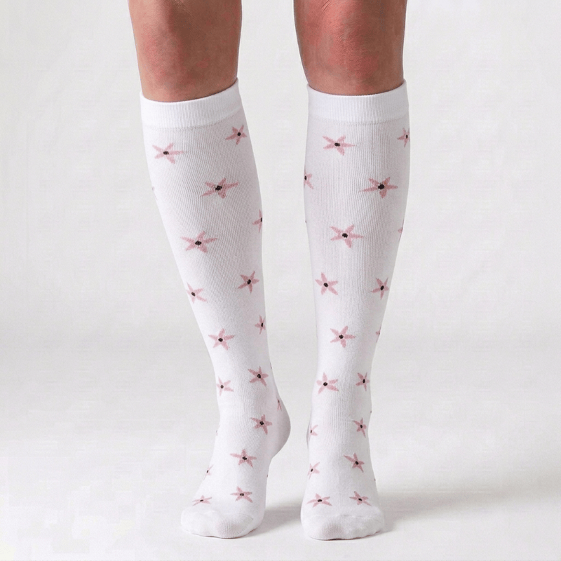 Rose Daisy Print Knee High Compression Socks(6 Pairs) - image 6