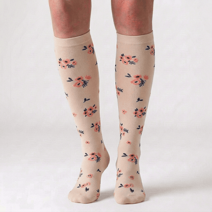 Rose Daisy Print Knee High Compression Socks(6 Pairs) - image 4