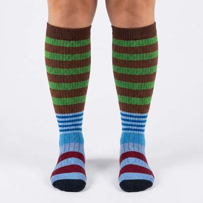 Plus Size Colorblock Stripe Compression Socks - image 1
