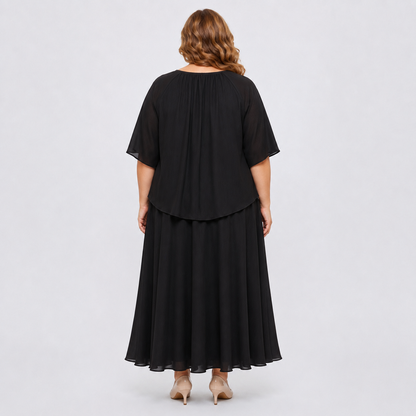 Plus Size Solid Loose Cotton Linen Top Skirt With Pockets Set - image 5