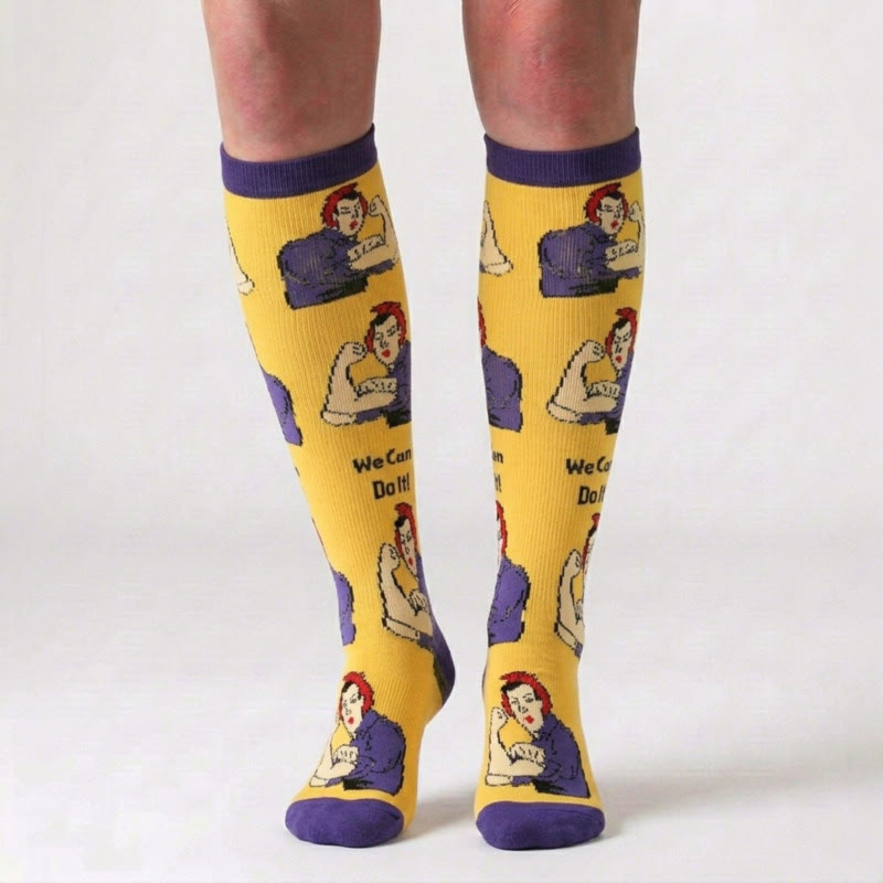 Funny Cartoon Animal Print Compression Socks(5 Pairs) - image 1
