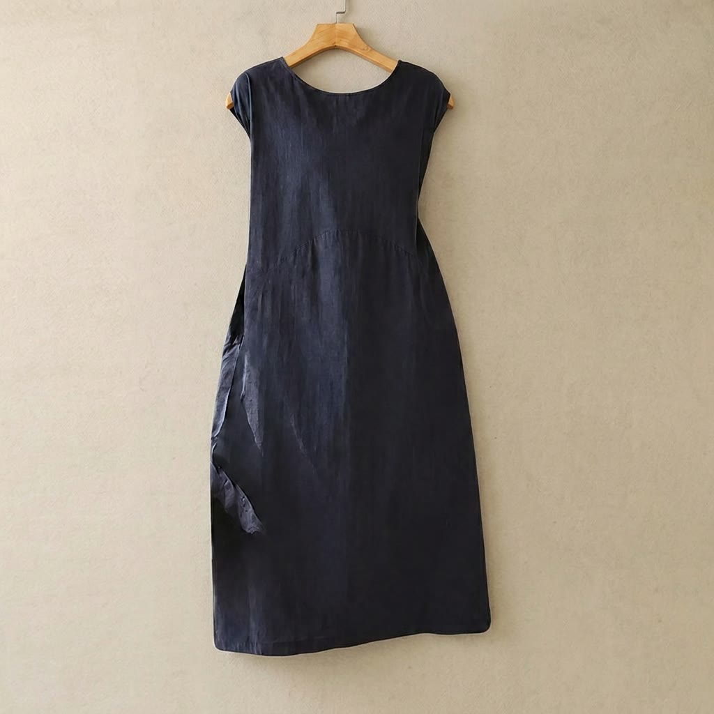 Textured Cotton Blend Midi Dress - image 0