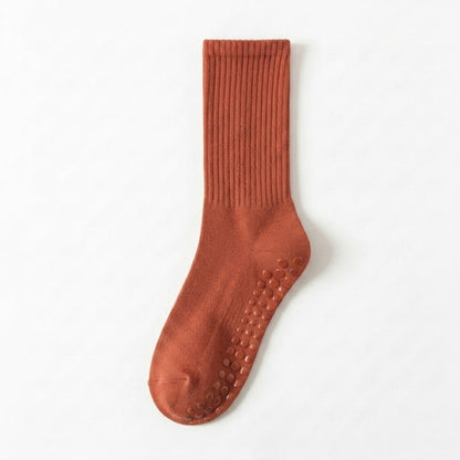 Soft Ribbed Cotton Blend Yoga Socks(4 Pairs) - Red+Light Gray+Blue+Pink - EU35-40(US2-7) - image 10