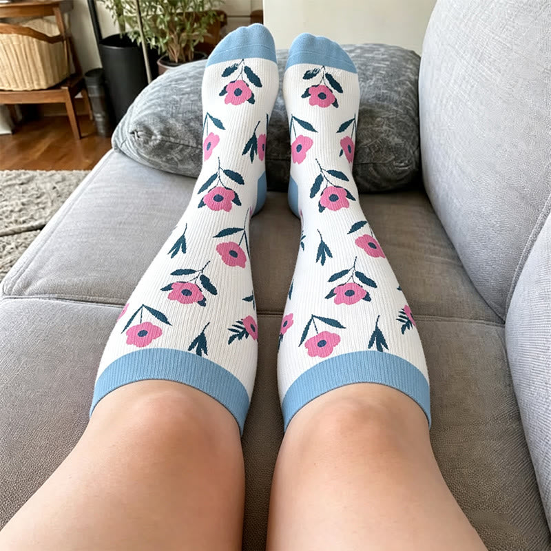 Plus Size Floral Autumn Leaf Compression Socks - image 3
