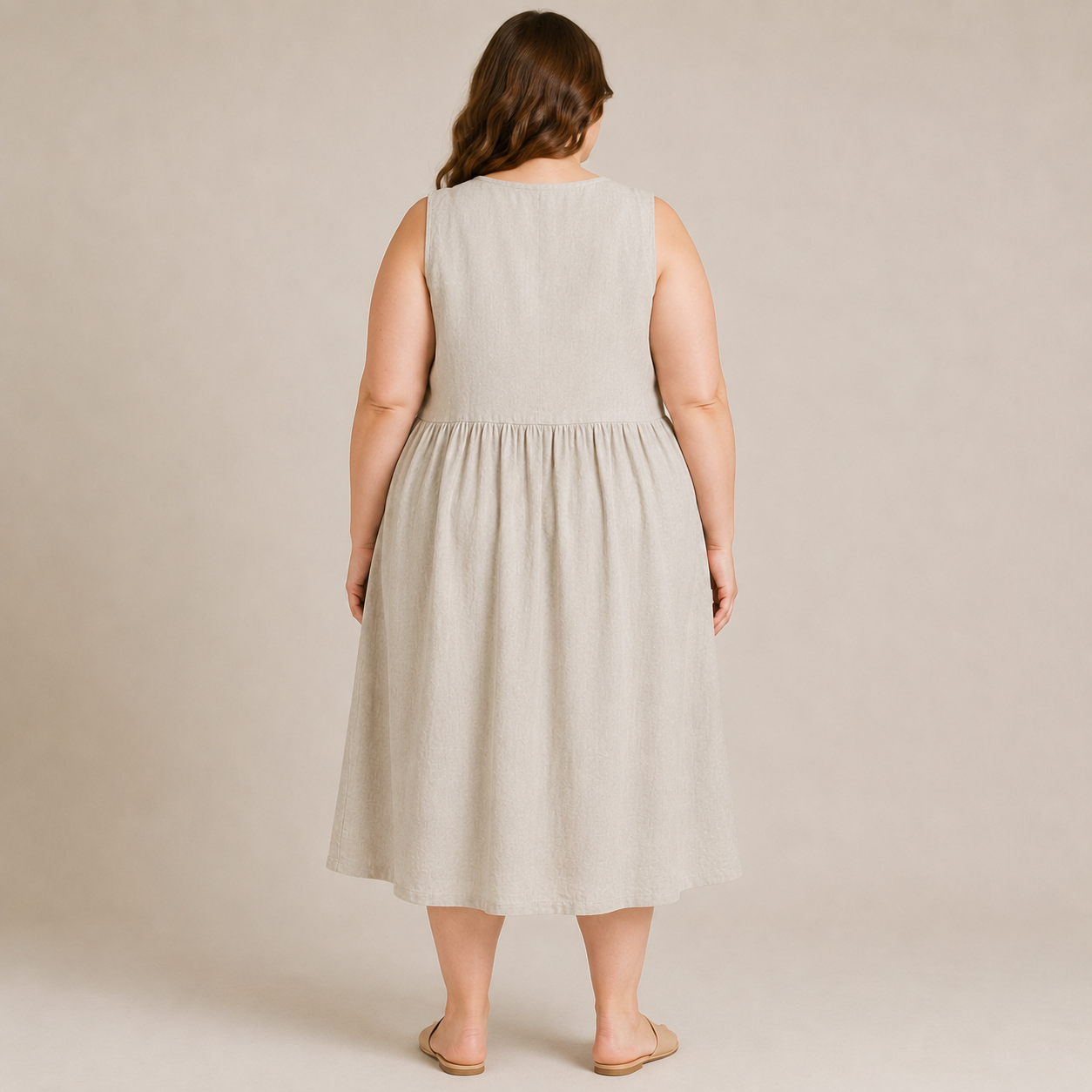 Textured Button Front Midi Dress - image 2