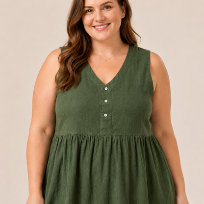 Textured Button Front Midi Dress - image 6