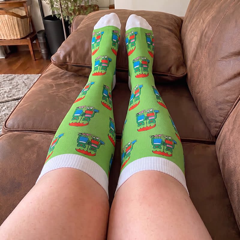 Plus Size Playful Frog Compression Socks - image 2
