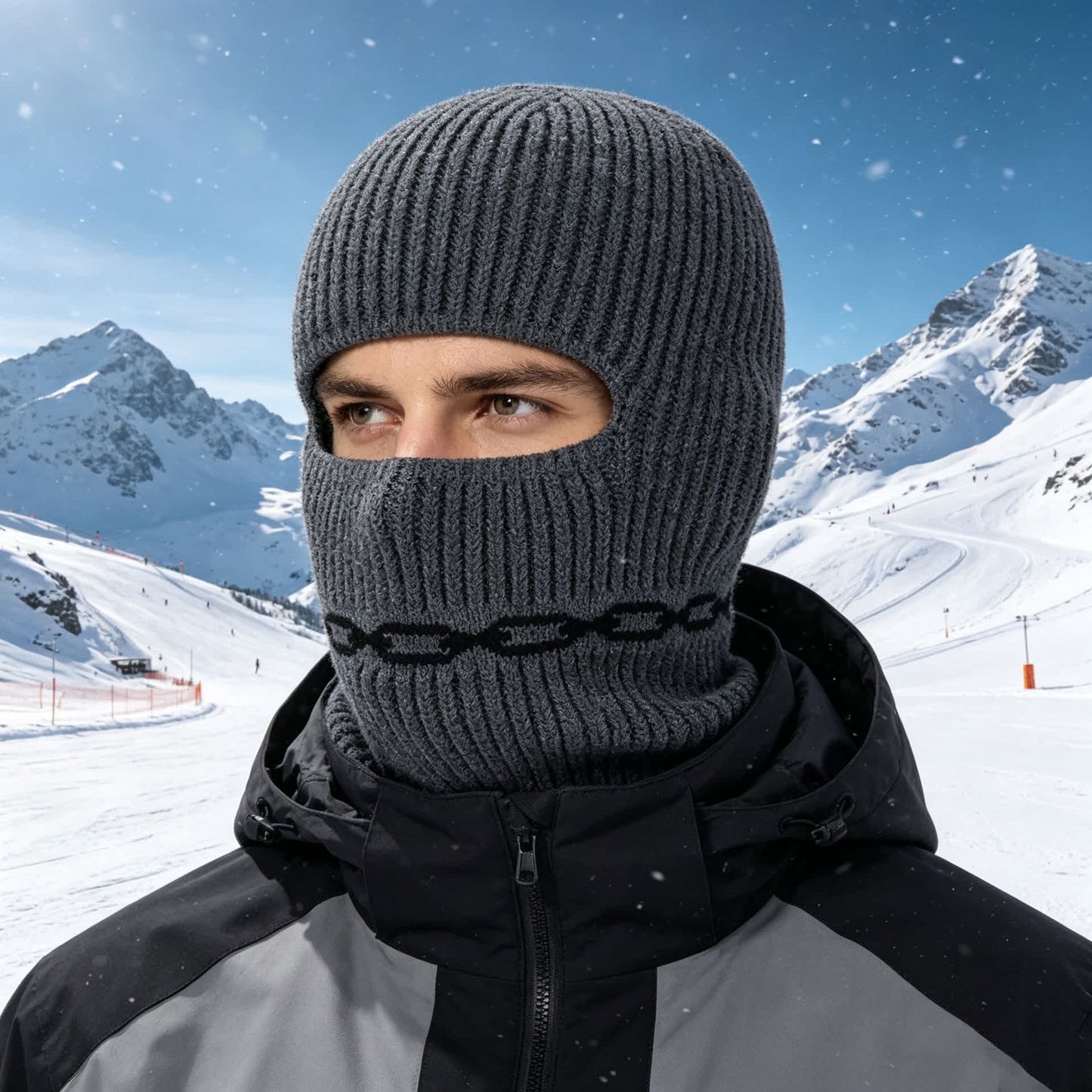 Convertible Ribbed Knit Cold Weather Balaclava Beanie - Dark Grey - One Size - image 3