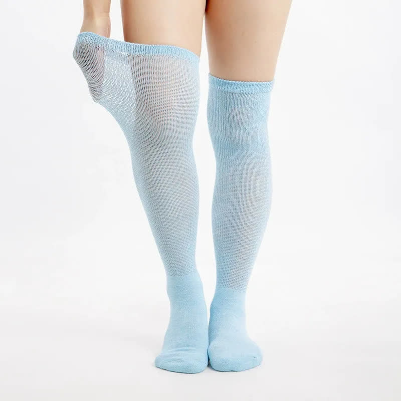 Non-Binding Diabetic Thigh High Socks - Light Blue - EU37-42(US4-8.5) - image 4