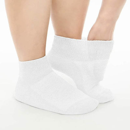 Breathable Cushioned Non-Binding Diabetic Ankle Socks(5 Pairs) - White - EU40-44(US7-10) - image 1