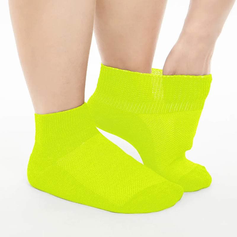 Breathable Cushioned Ankle Socks(5 Pairs) - Fluorescent green - EU40-44(7-10) - image 7