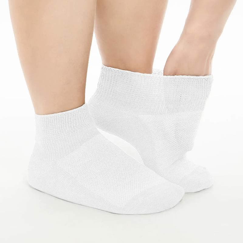 Breathable Cushioned Ankle Socks(5 Pairs) - White - EU40-44(7-10) - image 1