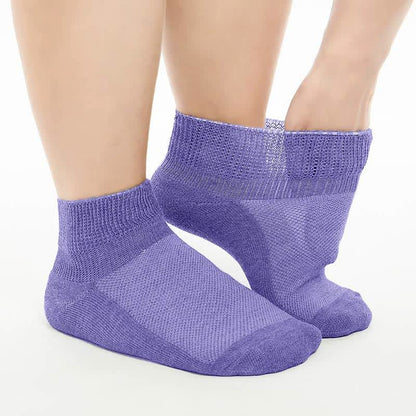 Breathable Cushioned Ankle Socks(5 Pairs) - Purple - EU40-44(7-10) - image 9