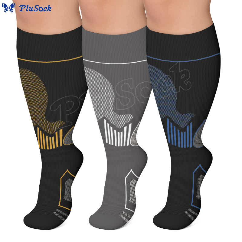 Plus Size Colorblock Athletic Compression Socks - image 0