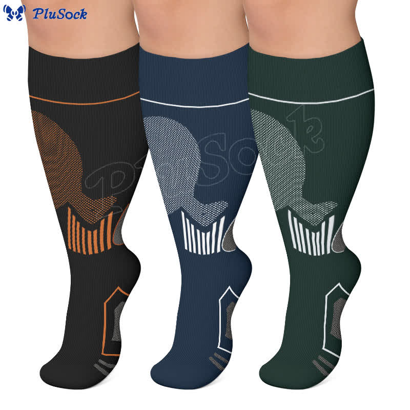 Plus Size Contrast Sport Compression Socks - image 0