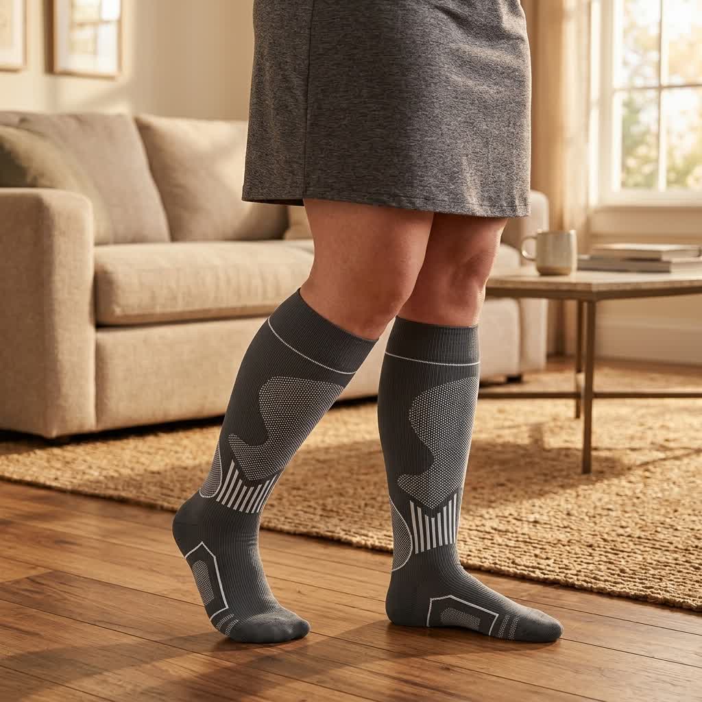 Plus Size Colorblock Athletic Compression Socks - image 1