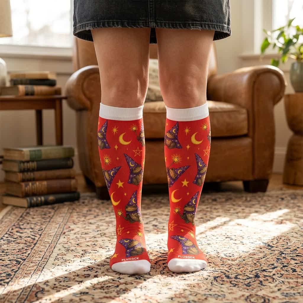 Plus Size Witchy Frog Compression Socks - image 2
