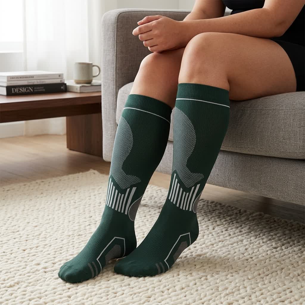 Plus Size Contrast Sport Compression Socks - image 2