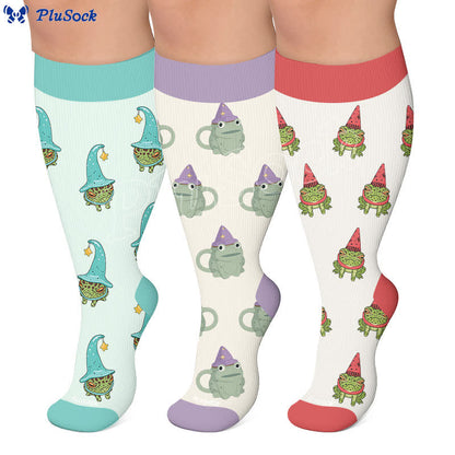 Plus Size Frog Wizard Compression Socks - image 0