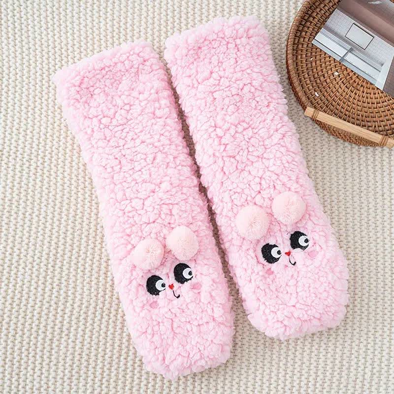 Cozy Bear Fleece Slipper Socks - LightPink - EU35-40(US2-7) - image 6