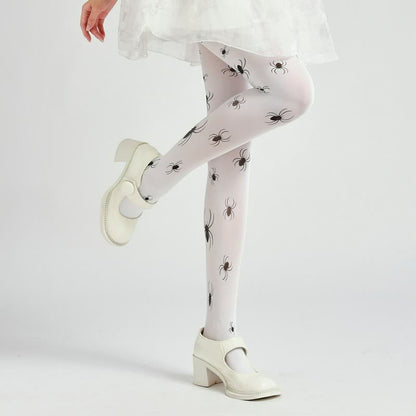 Halloween Spider Print Pantyhose - image 1