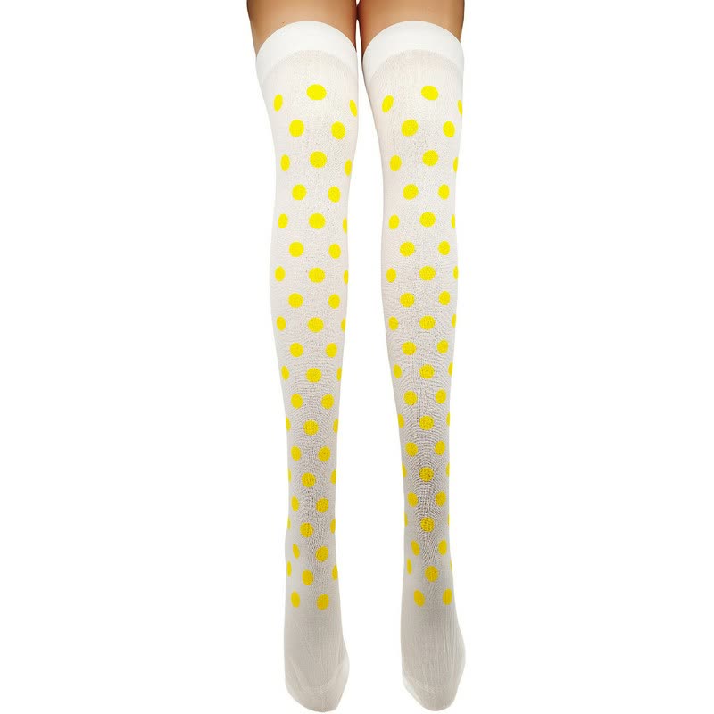 Haloween Sheer Polka Dot Thigh High Socks (3 Pairs) - G - One Size - image 6