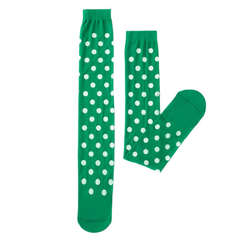 Haloween Sheer Polka Dot Thigh High Socks (3 Pairs) - L - One Size - image 11