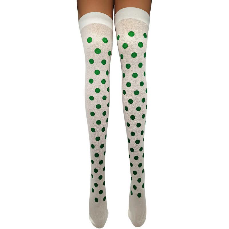 Haloween Sheer Polka Dot Thigh High Socks (3 Pairs) - K - One Size - image 10