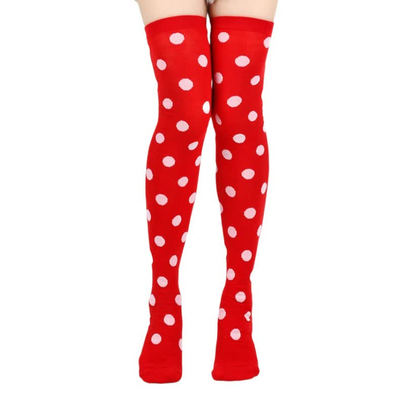 Haloween Sheer Polka Dot Thigh High Socks (3 Pairs) - J - One Size - image 9