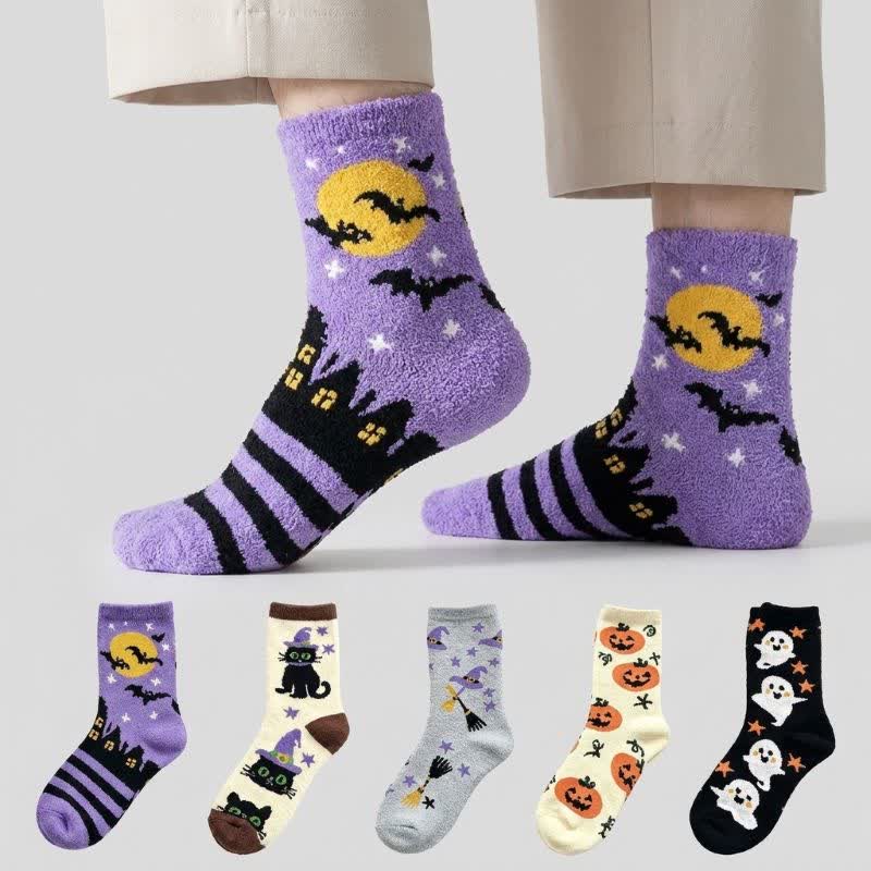 Halloween Pumpkin Quarter Socks (5 Pairs) - Multicolor - EU36-40(US3-7) - image 0