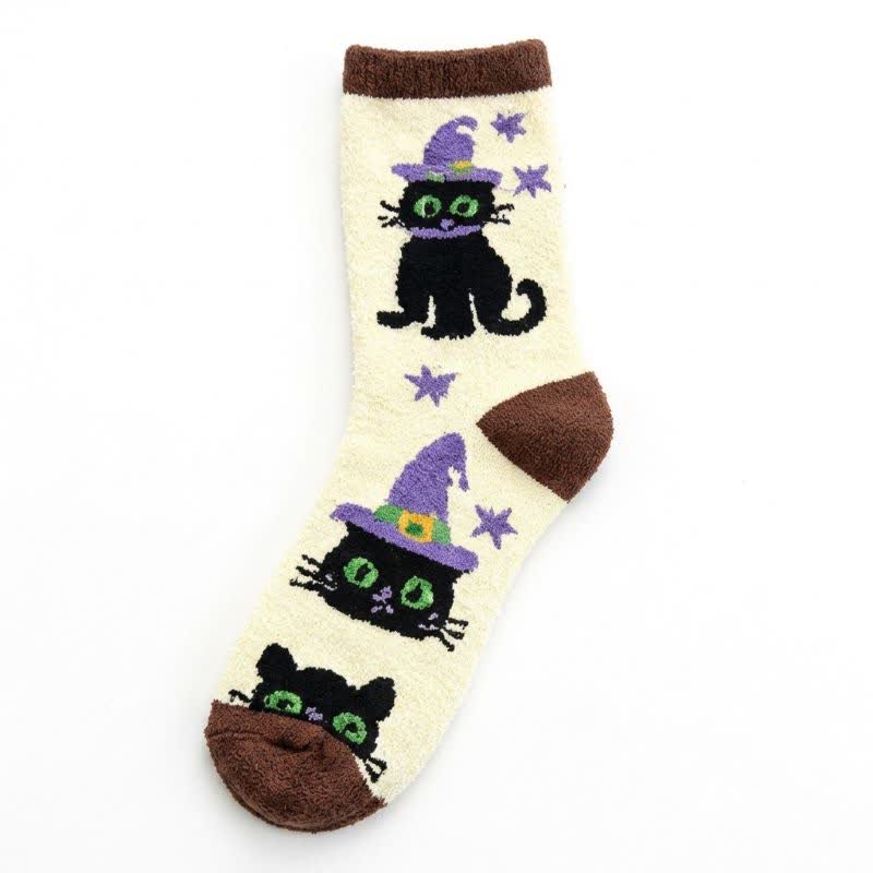 Halloween Pumpkin Quarter Socks (5 Pairs) - Beige - EU36-40(US3-7) - image 1