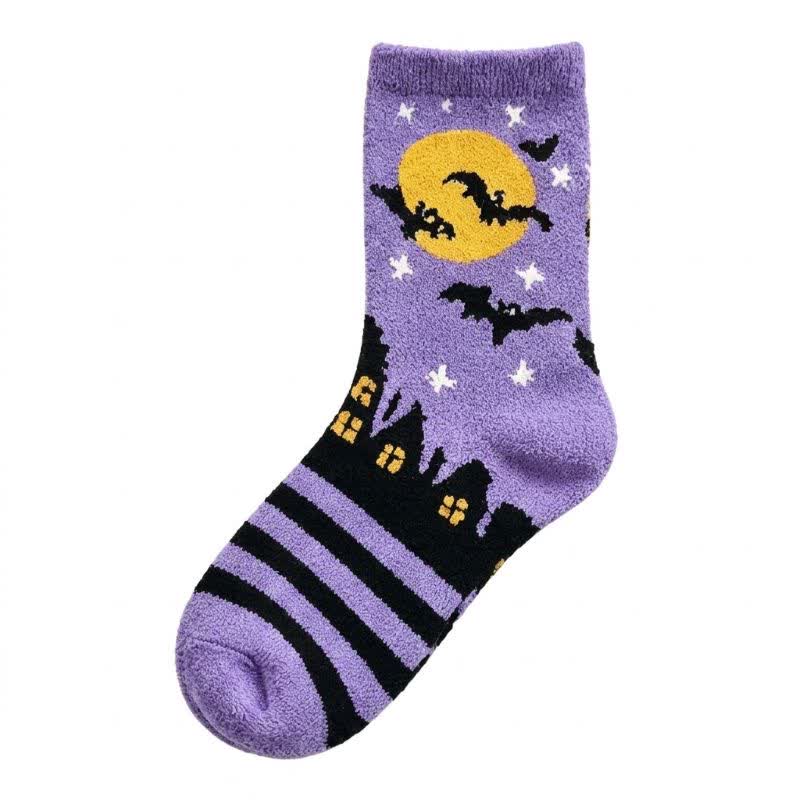 Halloween Pumpkin Quarter Socks (5 Pairs) - Purple - EU36-40(US3-7) - image 5
